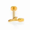 Wholesale 1 Piece Lip Rings Simple Style Classic Style Rose Crown 316L Stainless Steel Waterproof Non Tarnish Surgical Steel Rhinestones Ion Plating (IP) 18K Gold Plated Lip Rings Ear Cartilage Rings & Studs Nose Rings & Studs