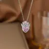 Wholesale Heart Shape Jewelry Set For Women With Inlay Artificial Rhinestones, 18K Real Gold Plated Copper, Water Plating, Featuring Cable Chain