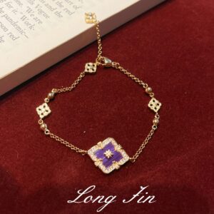 Sl201 champagne gold amethyst single flower bracelet