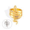 oly-2af6190df79f567009c48754bd2a96ea Wholesale Popular Copper Plated Real Gold Diamond Snake Ring for Couple Niche All-match Personalized Ins Opening Light Luxury Ring