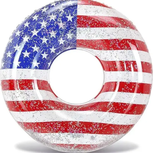 Wholesale American Flag PVC Swim Ring For Adults, Featuring Durable Material And Patriotic Design