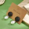 Wholesale Hot-Selling INS Style Inner Electroplated Real Gold Round Water Drop Imitation Pearl Earrings Waterproof Non-Fading
