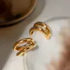 Wholesale PVD Coated Real Gold Plated 18K Gold Solid Color 304 Stainless Steel Simple Style Classic Style Waterproof Non Tarnish Ear Cuffs