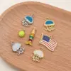Wholesale 1 Pc/Package Copper 18K Gold Plated White Gold Plated Jellyfish American Flag Fish Pendant DIY Jewelry Accessories