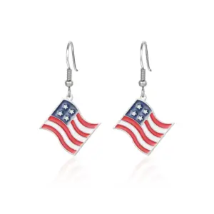 Wholesale Handmade Classic Style National Flag Ear Hook For Women In 316 Stainless Steel