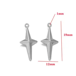 Stainless Steel Hollow Pendant Steel Color - Diamond Cross