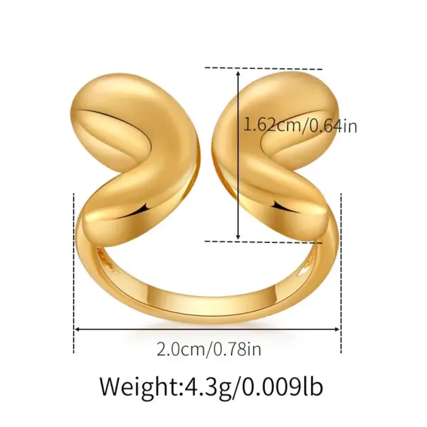 Wholesale Jewelry Lady Classic Style Shiny Bow Knot Copper Pearl Copper 18K Gold Plated Big Bow Pearl Bowknot Adjustable Ring Open Rings Rings
