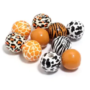 Randomly Mixed Tiger Pattern / Approximately 16mm, Hole 4.3mm, 10 Pieces/pack