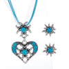 Wholesale Alloy Edelweiss Necklace Set, Beer Festival Luxury Retro Heart-Shaped Diamond Jewelry