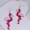 oly-2b367436f3ae6a70f931511c71b6ca59 Wholesale earrings glitter acrylic pink Valentine's Day fun cute Flamingo earrings