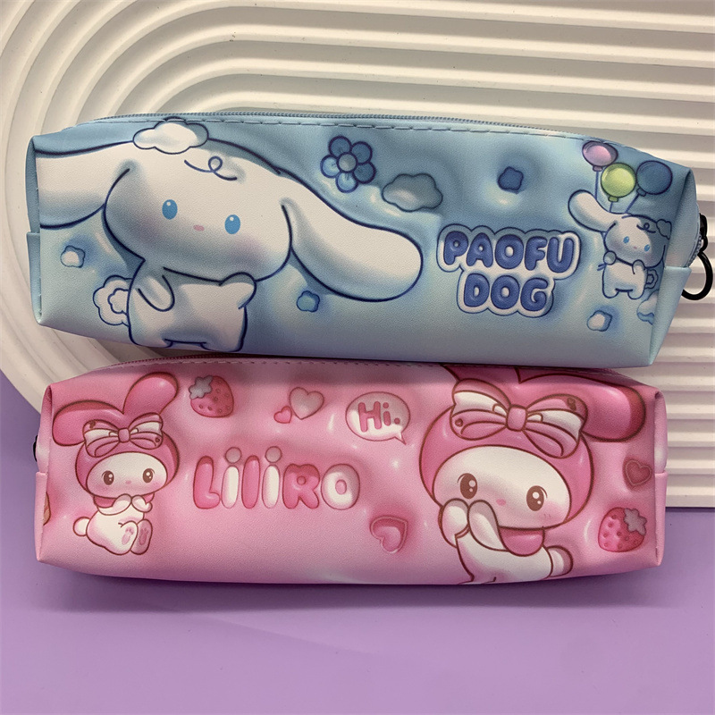 Wholesale Foreign Trade Sanrio 3D Stereoscopic Big Ear Dog Pencil Bag Expansion Sense Merlot Stationery Bag Pencil Storage Bag Prizes
