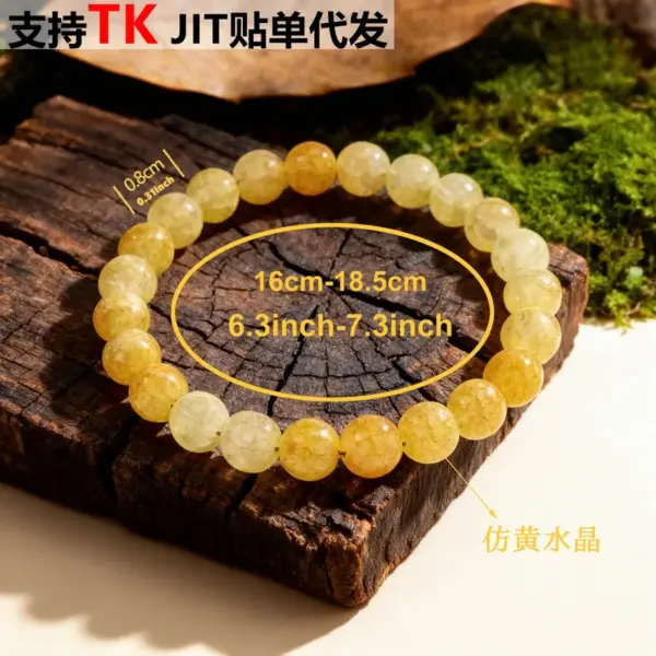Wholesale Natural Stone Crystal Yellow Quartz Personalized Trend Bead String Unique Small Audience Rock Bracelet Crystal Bracelet