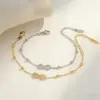 Wholesale Infinity Three-dimensional Bracelets For Women With 304 Stainless Steel O Chain And Glass Inlay Material