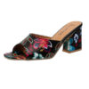 Wholesale Embroidered Open Toe High Heel Square Head Slippers Women’s plus size Coarse Heel Fashion Sandals