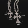 Wholesale   Nightclub Fashion Brand Cross Necklace Handmade Chain Valentine's Day Gift Vintage Imitation Silver Hanging Chain