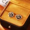 Wholesale Electroplated Flowers Stud Earrings For Women In 14K Real Gold Plated Copper With Zircon Inlay And UV Plating
