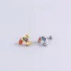 Wholesale 1 Piece Ear Cartilage Rings & Studs Fashion Devil'S Eye Flower 316L Stainless Steel Copper Inlaid Zircon