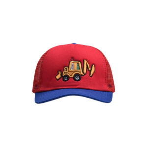 Wine Red-children's cartoon excavator baseball cap / Free size-adjustable (50-54)