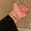 oly-2b8d9b9b76fd1e3f170c829122bdcc2b Wholesale Stacked wear deep poke my heart! Colorful Dopamine Zircon Bracelet Women's Design Sense Twist Delicate Bracelet Bracelet