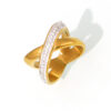 Wholesale selling simple personality X-shaped diamond ring style geometric irregular design titanium steel plated 18k gold