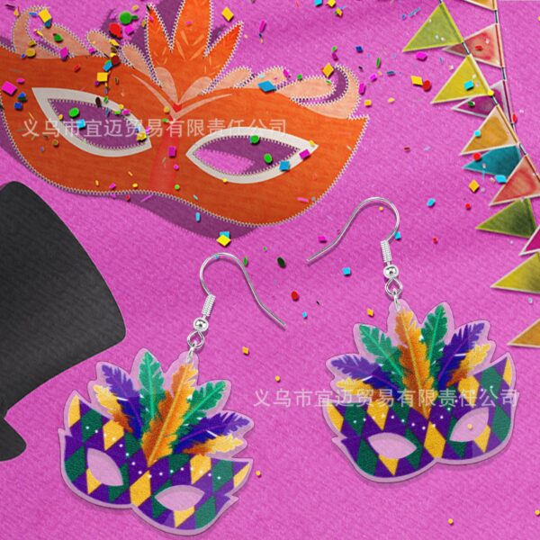 Wholesale explosions carnival earrings children mask party girl earrings acrylic jewelry