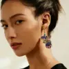 Wholesale Retro Heart Shape Drop Earrings For Women With Multicolor Acrylic And 304 Stainless Steel Ear Pins
