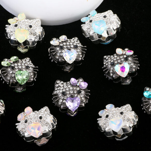 oly-2bc402e58babd1bd621f275d6cd0b4ee Wholesale Heavy industry cute cartoon cat drill ball straight hole beads DIY mobile phone chain key chain bag chain accessories