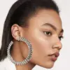 Wholesale Copper Rhinestones Solid Color Simple Style Stud Earrings For Women's