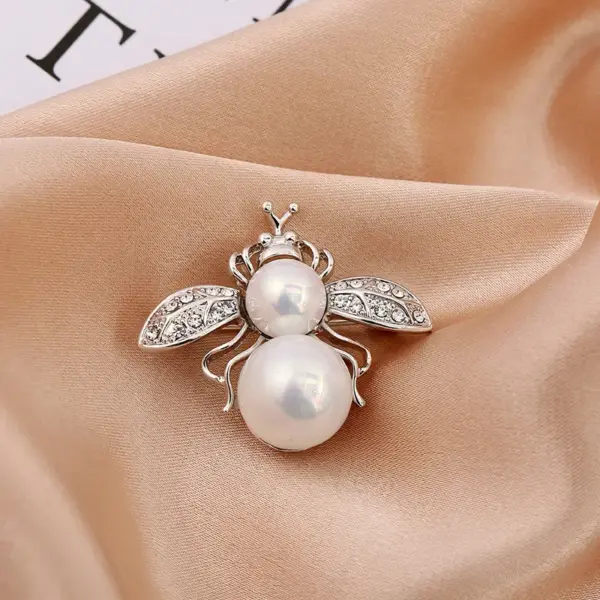 Wholesale Cartoon Style Pin Imitation Pearl Alloy Rhinestone Enamel Unisex Brooches