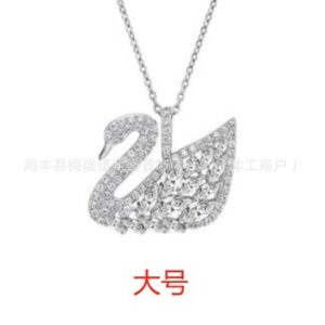 Large marquise swan necklace