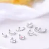 Wholesale 316L Stainless Steel Copper Zircon Ear Cartilage Rings & Studs Geometric Waterproof Non Tarnish Surgical Steel Women'S