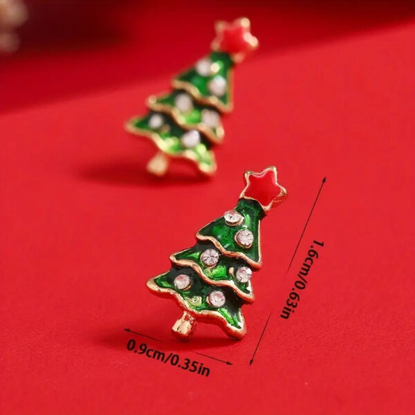 oly-2c230e70fd21bf9038147bc6df51d0d0 Wholesale Christmas Carnival Zircon Christmas Tree Earrings Small and Exquisite High-end Earrings