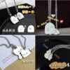 Wholesale Rabbit Couple Necklace ins No Falling Creative Kitten Puppy Pendant for Girlfriends Valentine's Day Gift