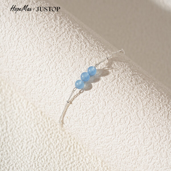 Wholesale 925 Sterling Silver Plated Jewelry Natural Stone Bracelet Stainless Steel Silver Bracelet