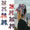 oly-2c2eff4d54eb541bf3e1d9360e981183 Wholesale 8inch American Independence Day Bow Tie Headband Striped Large Bow Headband Polyester Fiber Bubble Headband Customizable Logo