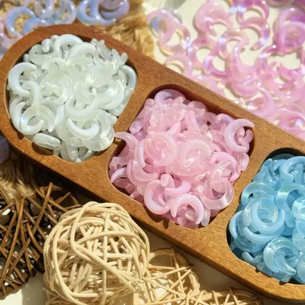 Wholesale Handmade Moon Glass Beads Accessories DIY Jewelry Materials Bracelet Phone Chain Spacer Beads Suitable For Various Occasions