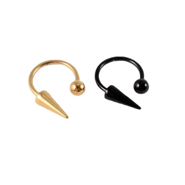 Wholesale 1 Piece Lip Rings Simple Style Geometric 304 Stainless Steel Plating 18K Gold Plated