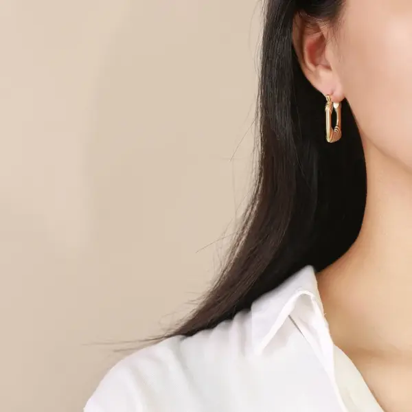 Wholesale Fashion U Shape Plating 201 Stainless Steel Stainless Steel Earrings