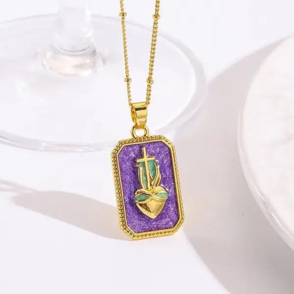 Wholesale Handmade Moon Pendant Necklace With Golden Plated Copper And Water Plating, Featuring Ball Chain In Sibling Suit Style