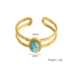 Wholesale PVD Coated 18K Gold Real Gold Plated Geometric 304 Stainless Steel Retro Classic Style Waterproof Non Tarnish Open Rings
