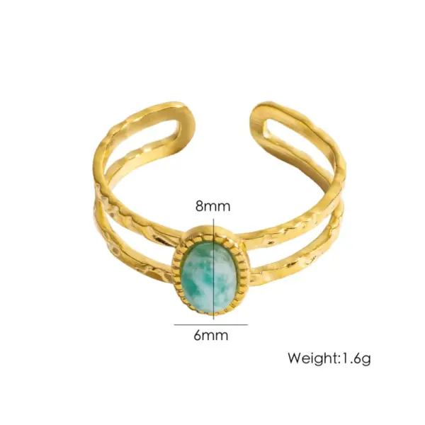 Wholesale PVD Coated 18K Gold Real Gold Plated Geometric 304 Stainless Steel Retro Classic Style Waterproof Non Tarnish Open Rings