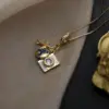 Wholesale Vacation Streetwear Earth Airplane Copper 18k Gold Plated Zircon Pendant Necklace In Bulk