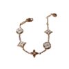 Wholesale Genuine gold-plated copper natural mother-of-pearl five-flower bracelet that won't fade.
