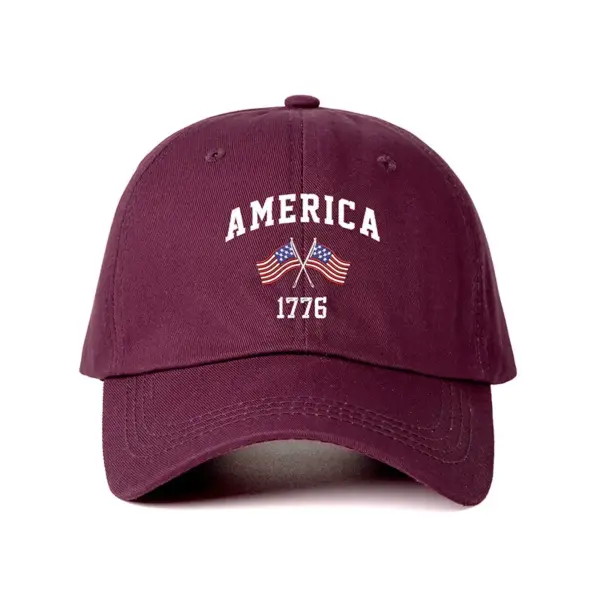 Wholesale Adjustable Baseball Cap American 1776 Flag Retro Women's Casual Spring Summer Duckbill Cap Fashion Print Adult Hat