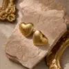 oly-2c84af066c02c8c6f42a02dd7601ebf4 Wholesale Heart Shape Earrings In 316 Stainless Steel With 18K Real Gold Plating, Featuring 304 Stainless Steel Posts, Unisex Design