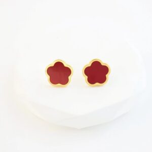 Burgundy beaded earrings