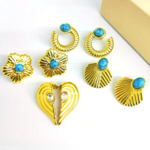 Wholesale All-Match Stainless Steel Earrings French Retro Artistic Earrings Court Style Fashion Light Luxury High-Level European and American Cross-Border