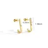Wholesale Copper Solid Color Rack Plated 18K Gold Plated Casual Shiny Ear Studs
