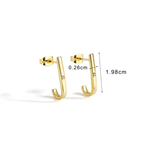 Wholesale Copper Solid Color Rack Plated 18K Gold Plated Casual Shiny Ear Studs