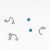 Wholesale Stainless Steel 16G Double Head Full Drill Mud Ball Ear Studs Bone Studs Piercing Decorations Geometric Pattern Unisex